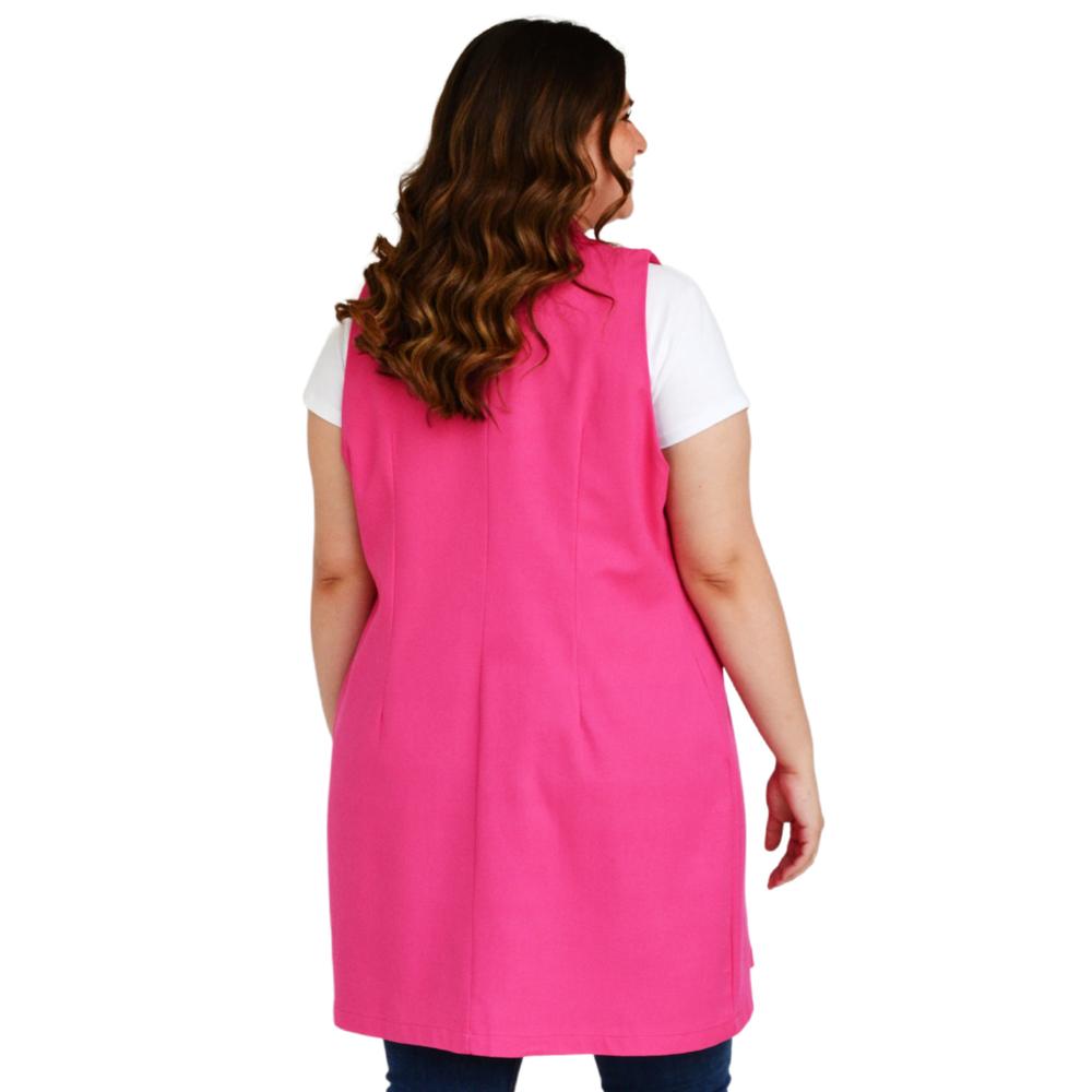 Foto 4 pulgar | Chaleco de Lino Roman Fashion Tallas Extras 2136 color Rosa