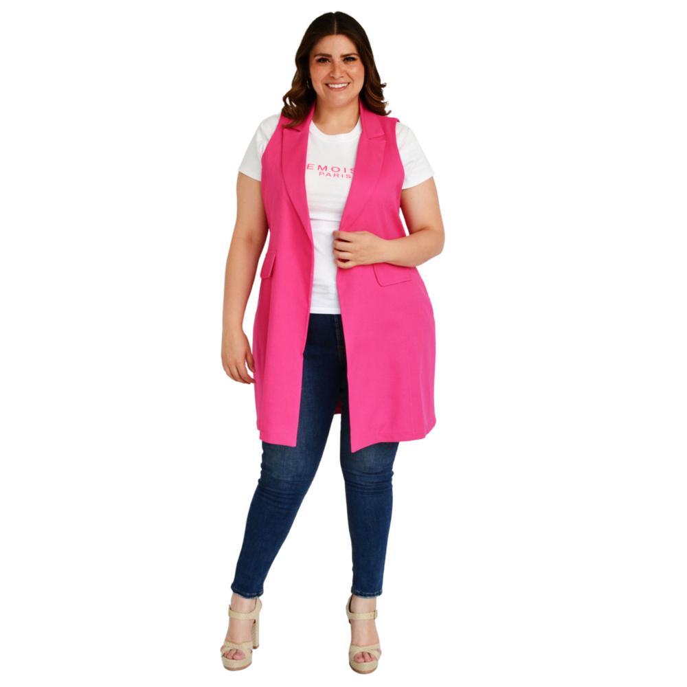 Foto 6 pulgar | Chaleco de Lino Roman Fashion Tallas Extras 2136 color Rosa