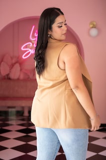 Foto 4 | Chaleco de Vestir María Ferré color Café para Mujer