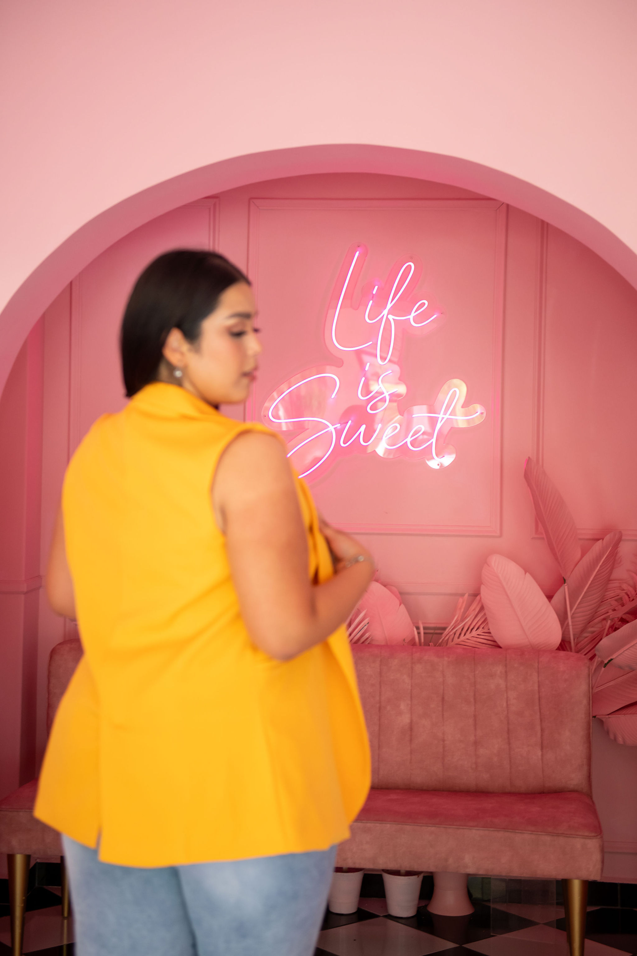 Foto 6 | Chaleco de Vestir María Ferré color Amarillo para Mujer