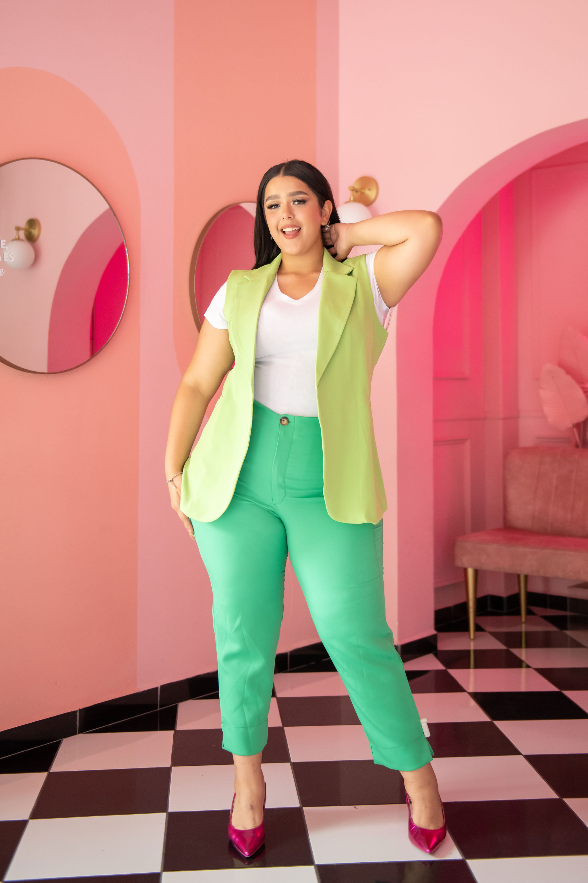 Foto 2 | Chaleco de Vestir María Ferré color Verde para Mujer