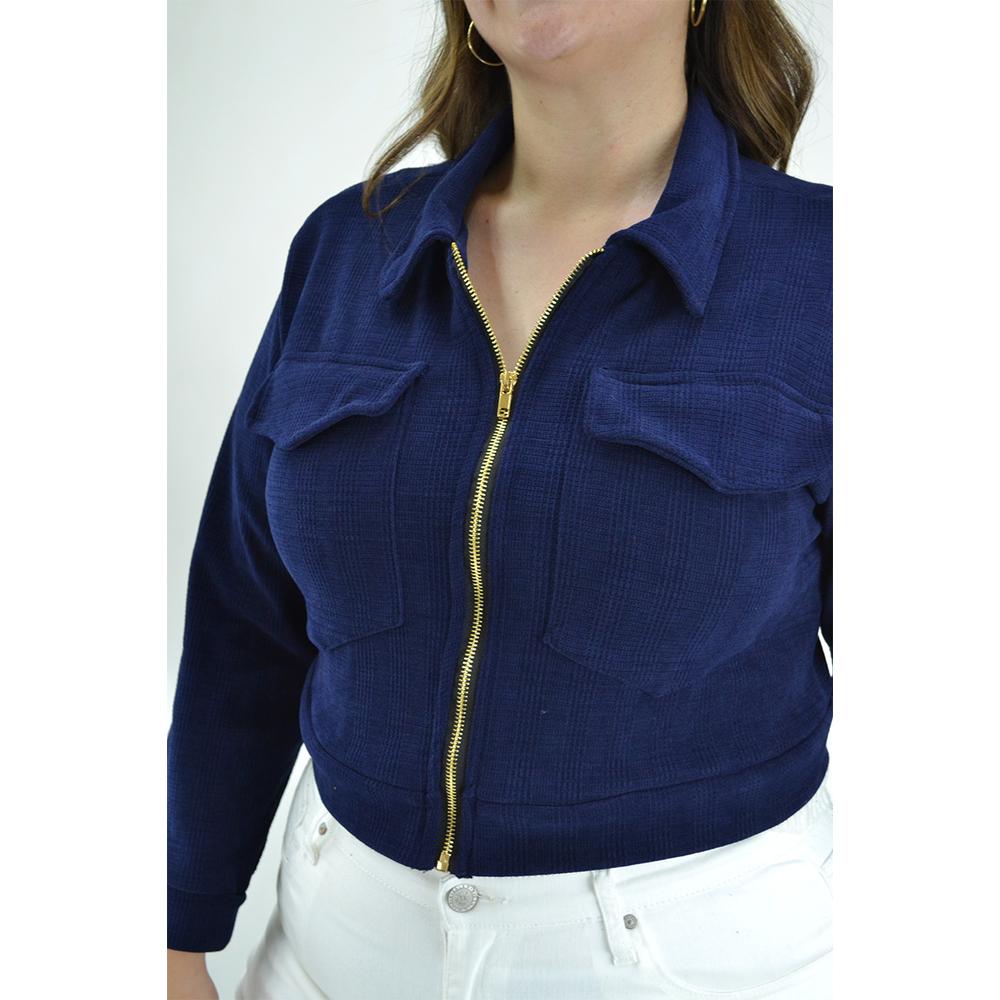 Foto 5 pulgar | Chamarra Roman Fashion color Azul para Mujer