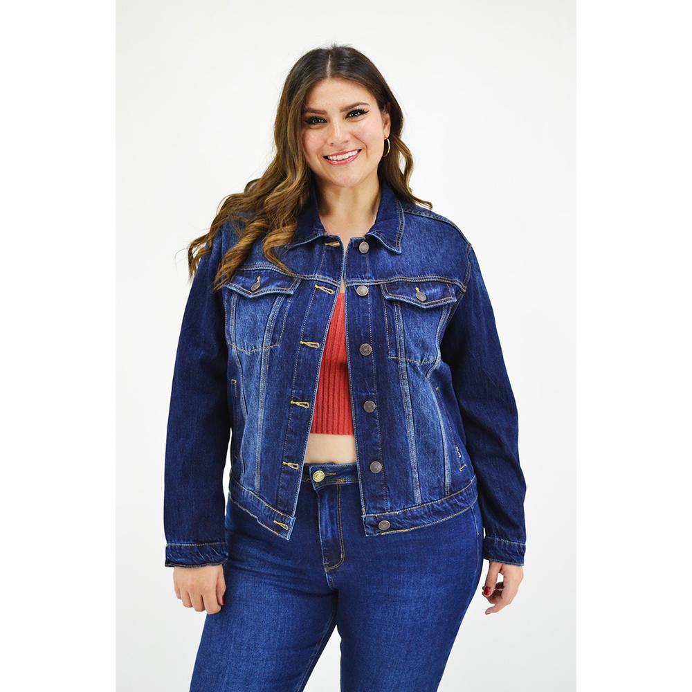 Foto 1 | Chamarra Denim Clásica Tallas Extras 6476 color Azul