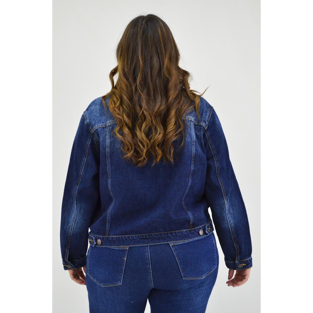 Foto 4 pulgar | Chamarra Denim Clásica Tallas Extras 6476 color Azul