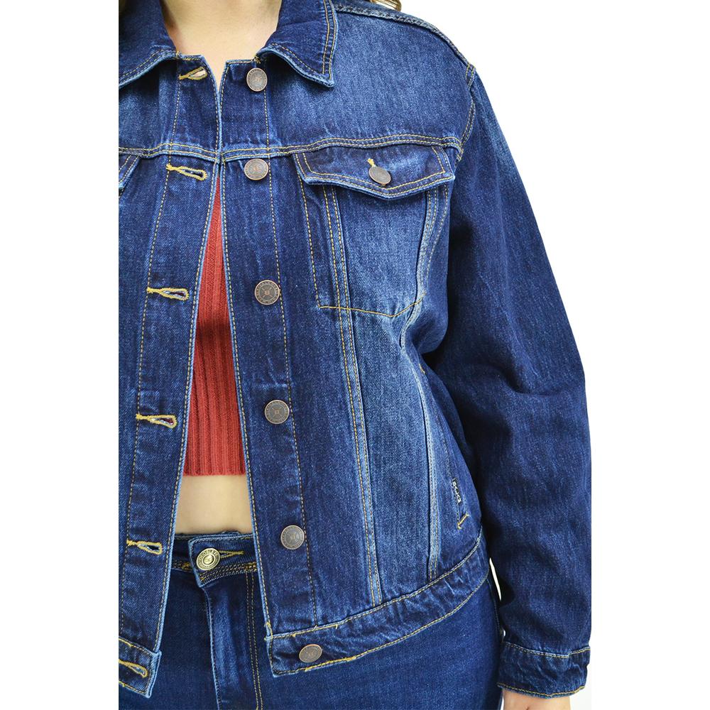 Foto 5 pulgar | Chamarra Denim Clásica Tallas Extras 6476 color Azul