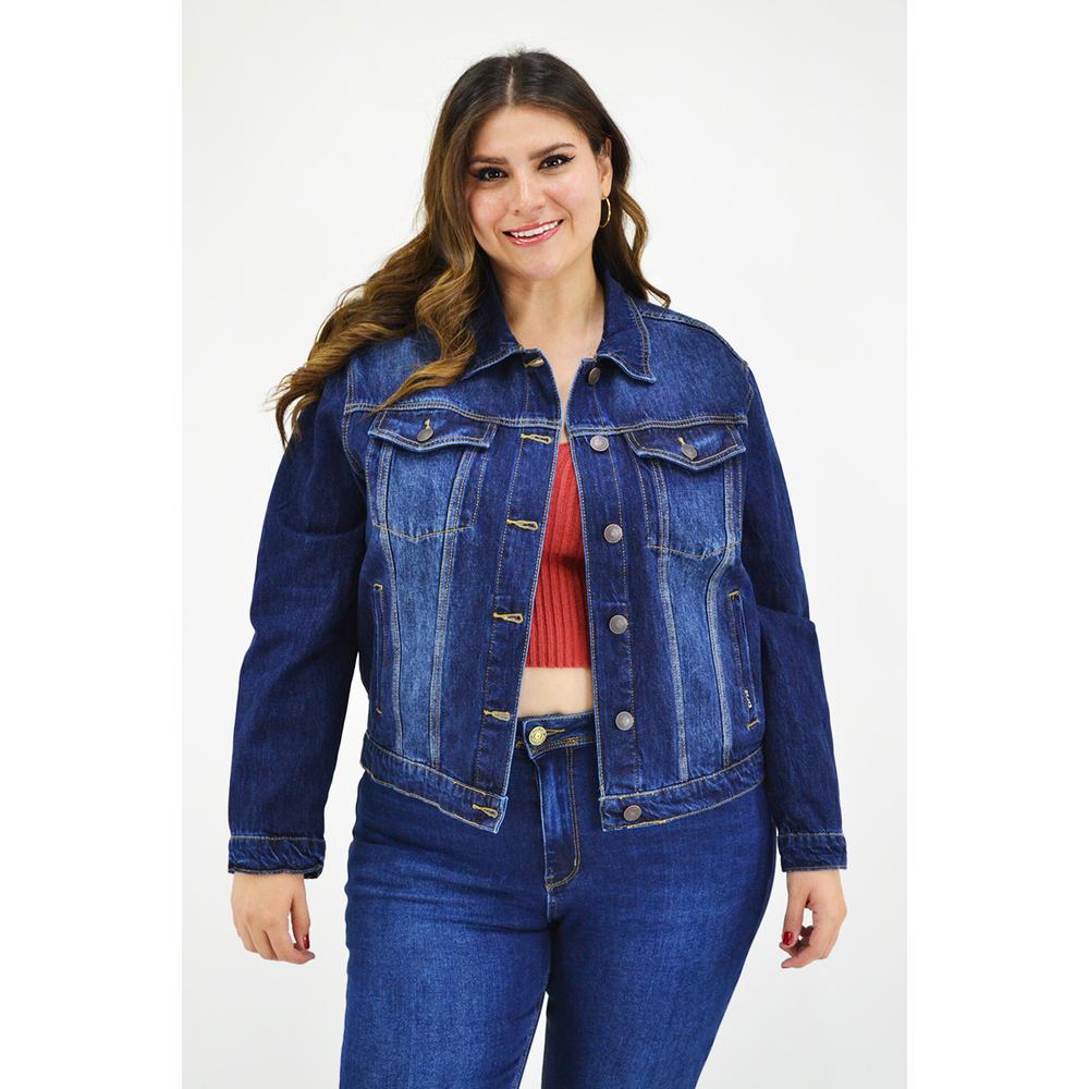 Foto 6 pulgar | Chamarra Denim Clásica Tallas Extras 6476 color Azul