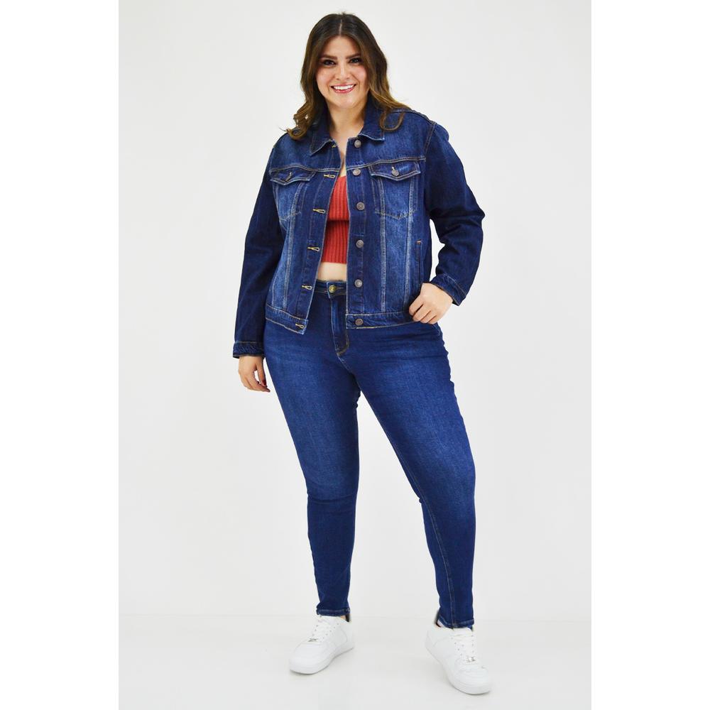 Foto 7 pulgar | Chamarra Denim Clásica Tallas Extras 6476 color Azul