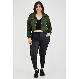 Foto 6 | Chamarra Corta Roman Fashion Tallas Extras 18048 color Verde