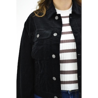 Foto 4 | Chamarra para Mujer Roman Fashion de Pana Tallas Extras color Negro