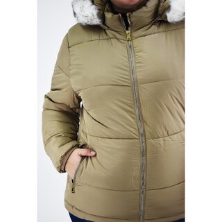 Foto 4 | Chamarra Afelpada con Capucha Roman Fashion Beige