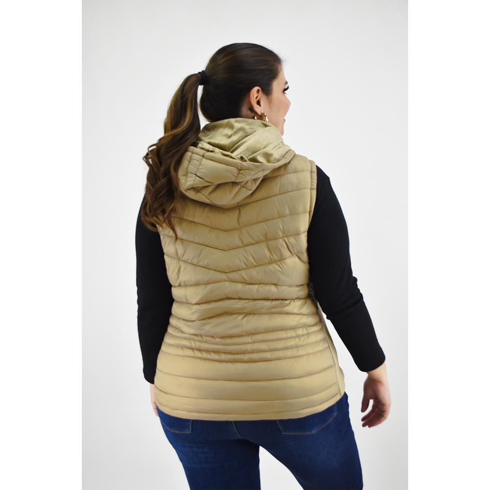 Foto 4 pulgar | Chaleco Afelpado con Capucha Roman Fashion Tallas Extras 015 Beige
