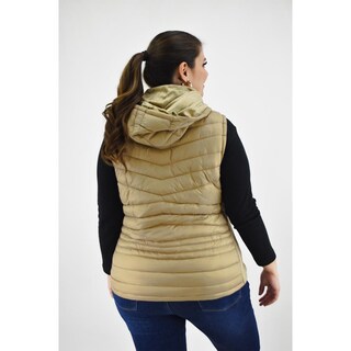 Foto 3 | Chaleco Afelpado con Capucha Roman Fashion Tallas Extras 015 Beige