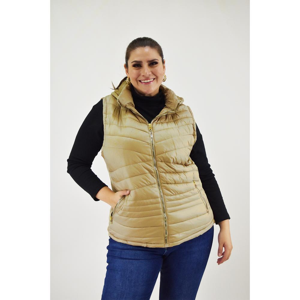 Foto 6 pulgar | Chaleco Afelpado con Capucha Roman Fashion Tallas Extras 015 Beige