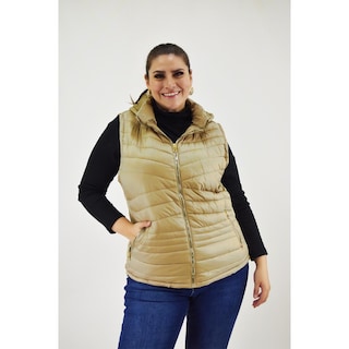 Foto 5 | Chaleco Afelpado con Capucha Roman Fashion Tallas Extras 015 Beige