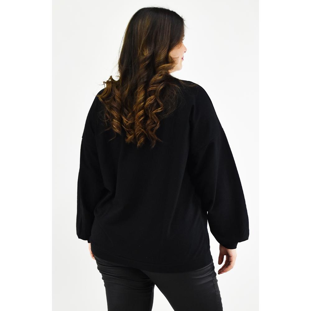 Foto 4 pulgar | Sudadera Cheetah Roman Fashion Negra Tallas Extras para Mujer