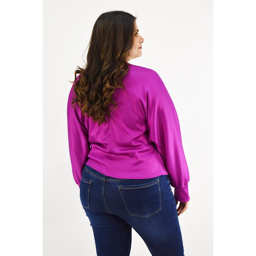 Foto 4 pulgar | Cardigan Con Brillo Roman Fashion /tallas Extras 11847 Fucsia