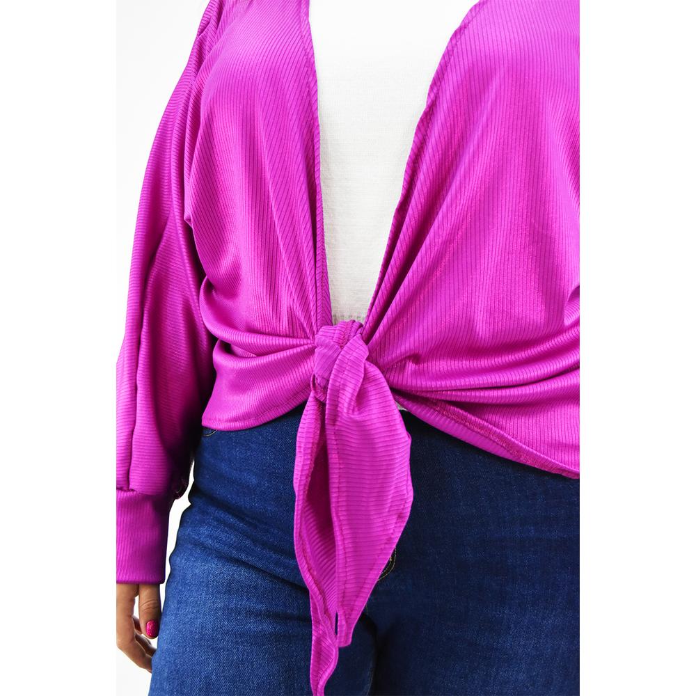 Foto 5 pulgar | Cardigan Con Brillo Roman Fashion /tallas Extras 11847 Fucsia