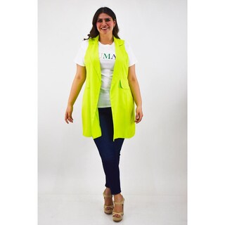Foto 5 | Chaleco De Lino Roman Fashion /tallas Extras, 2136 (lima) Verde Lima