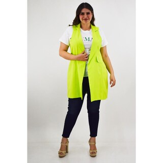 Foto 6 | Chaleco De Lino Roman Fashion /tallas Extras, 2136 (lima) Verde Lima