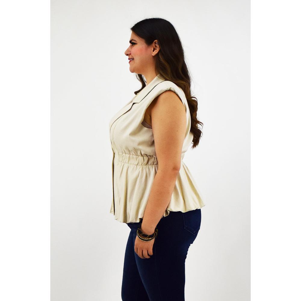 Foto 3 pulgar | Chaleco De Lino Roman Fashion /tallas Extras, 2321 (beige) Beige