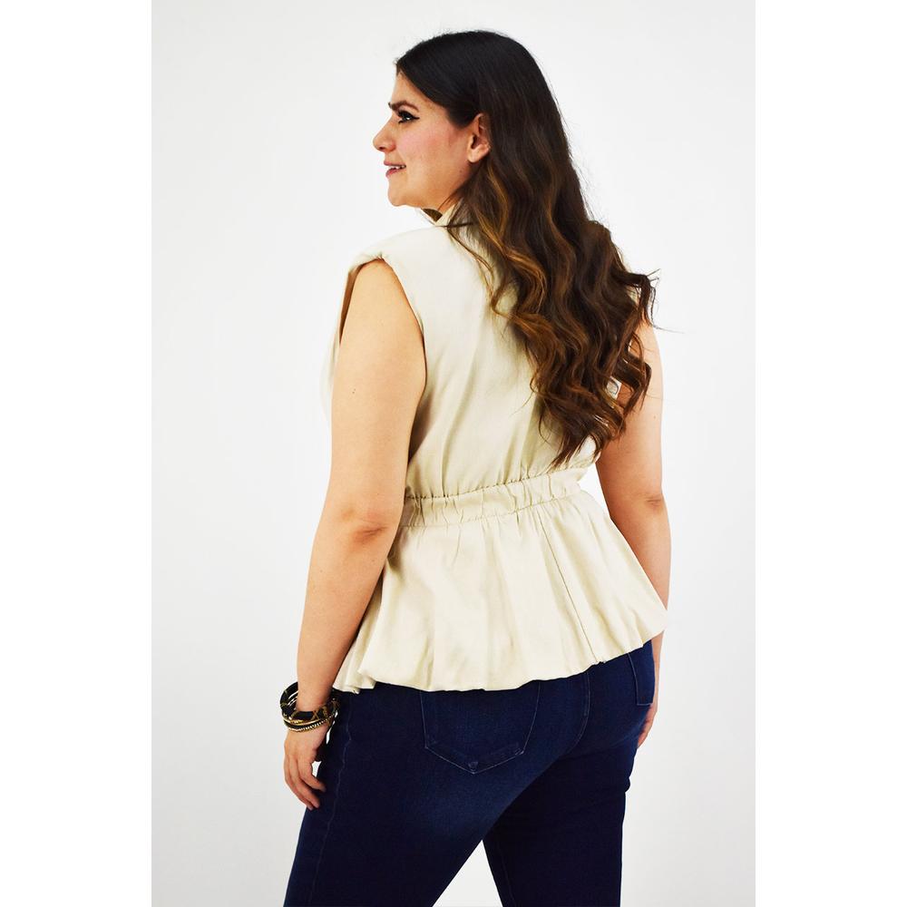 Foto 4 pulgar | Chaleco De Lino Roman Fashion /tallas Extras, 2321 (beige) Beige