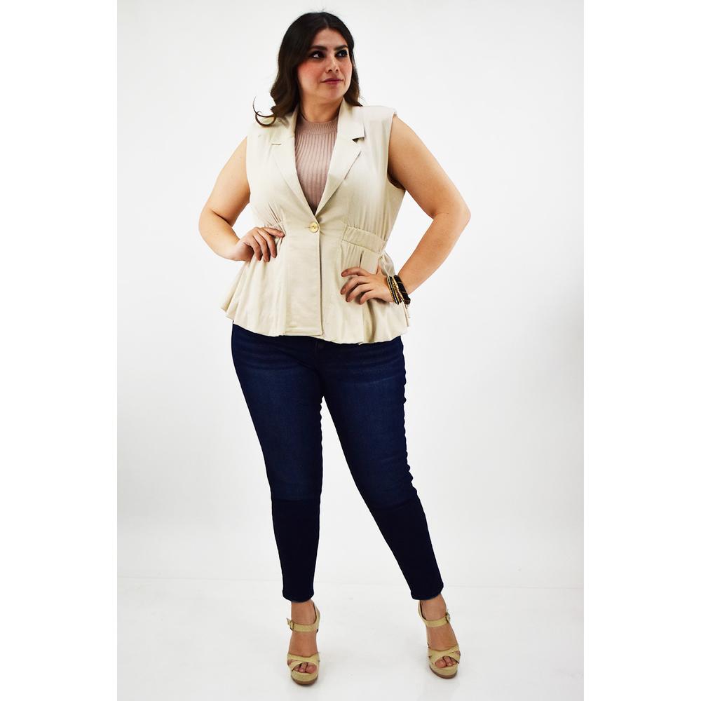 Foto 6 pulgar | Chaleco De Lino Roman Fashion /tallas Extras, 2321 (beige) Beige