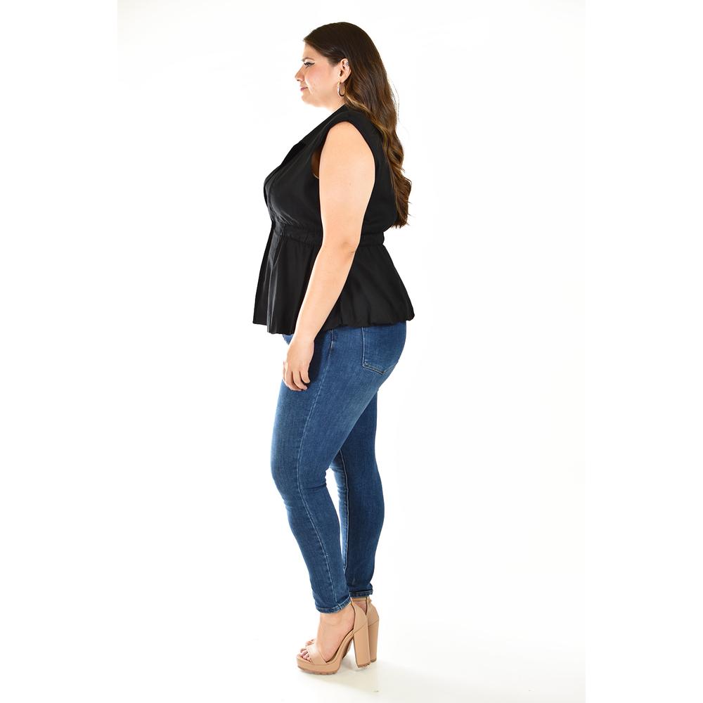 Foto 2 | Chaleco De Lino Roman Fashion /tallas Extras, 2321 (negro) Negro