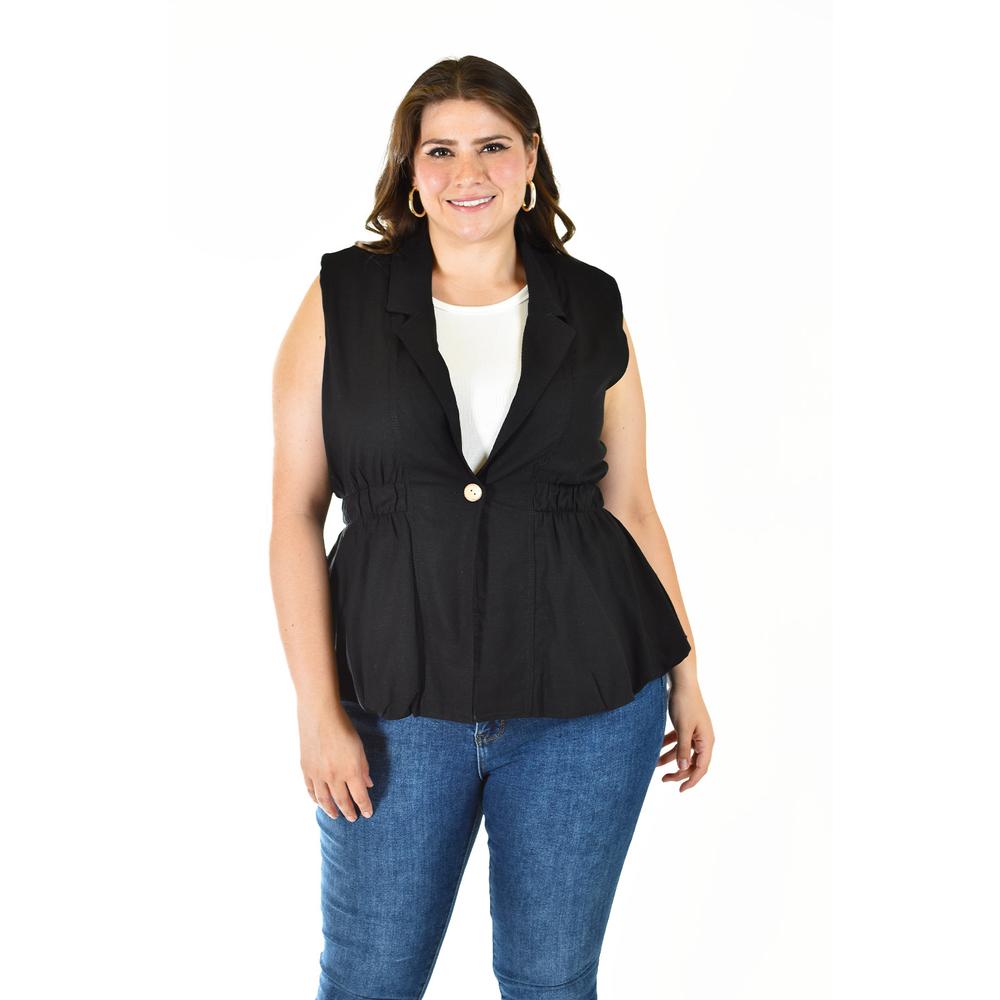 Foto 5 pulgar | Chaleco De Lino Roman Fashion /tallas Extras, 2321 (negro) Negro