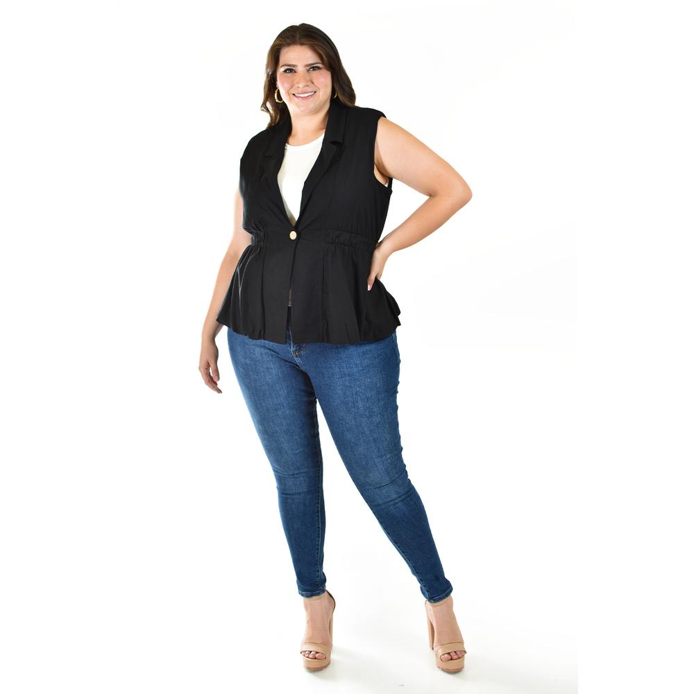 Foto 6 pulgar | Chaleco De Lino Roman Fashion /tallas Extras, 2321 (negro) Negro