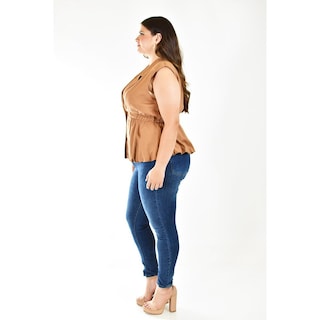 Foto 2 | Chaleco De Lino Roman Fashion /tallas Extras, 2321 (cafe) Cafe