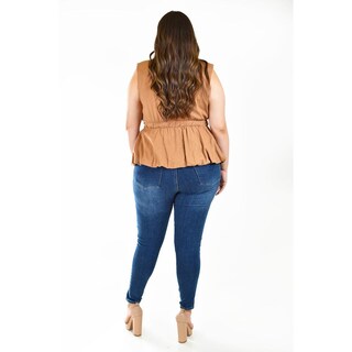 Foto 3 | Chaleco De Lino Roman Fashion /tallas Extras, 2321 (cafe) Cafe