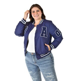 Foto 5 | Chamarra Universitaria Roman Fashion /tallas Extras, 7094 (azul Marino) Azul Marino