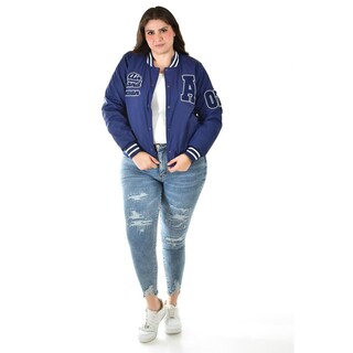 Foto 6 | Chamarra Universitaria Roman Fashion /tallas Extras, 7094 (azul Marino) Azul Marino