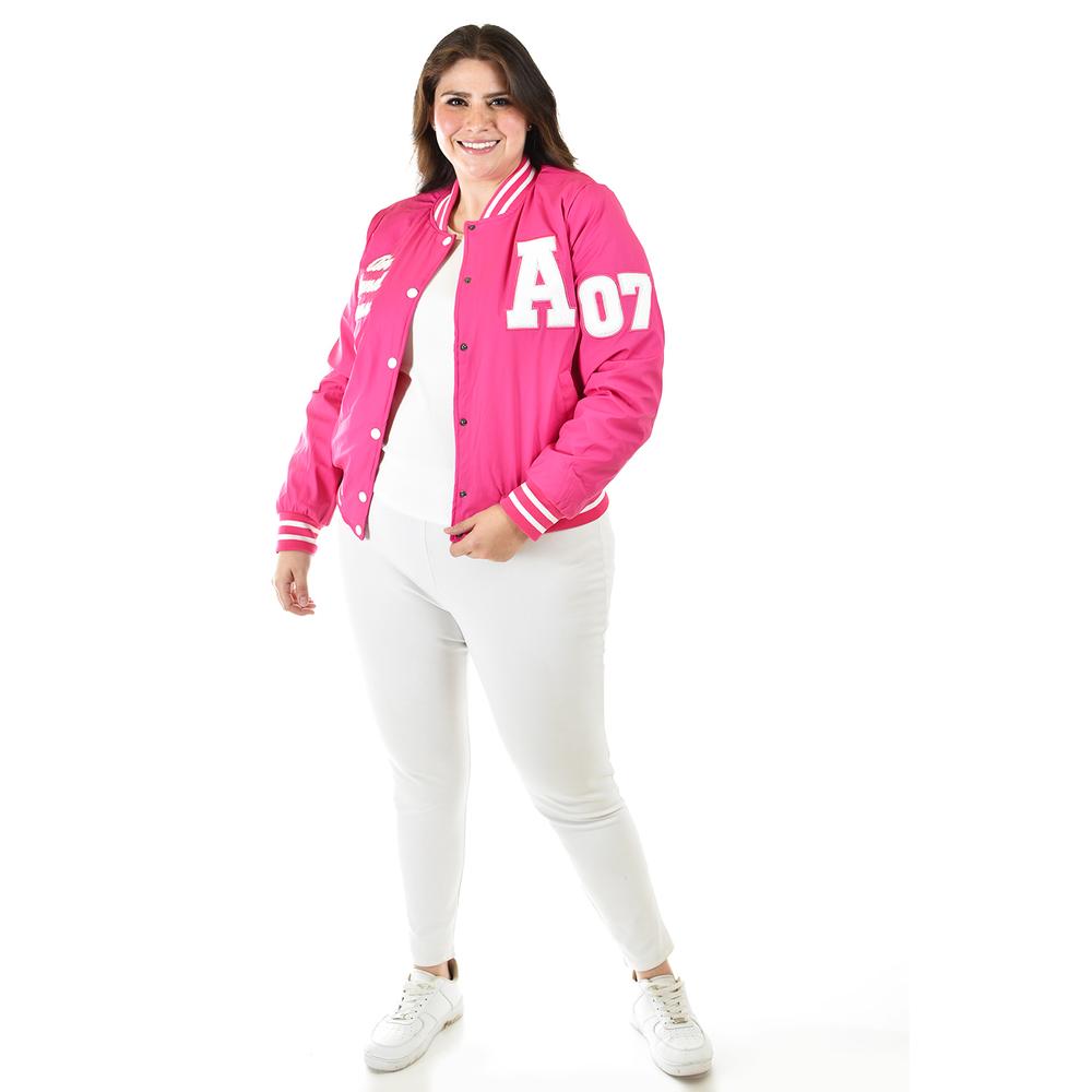 Foto 1 | Chamarra Universitaria Roman Fashion /tallas Extras, 7094 (rosa) Rosa