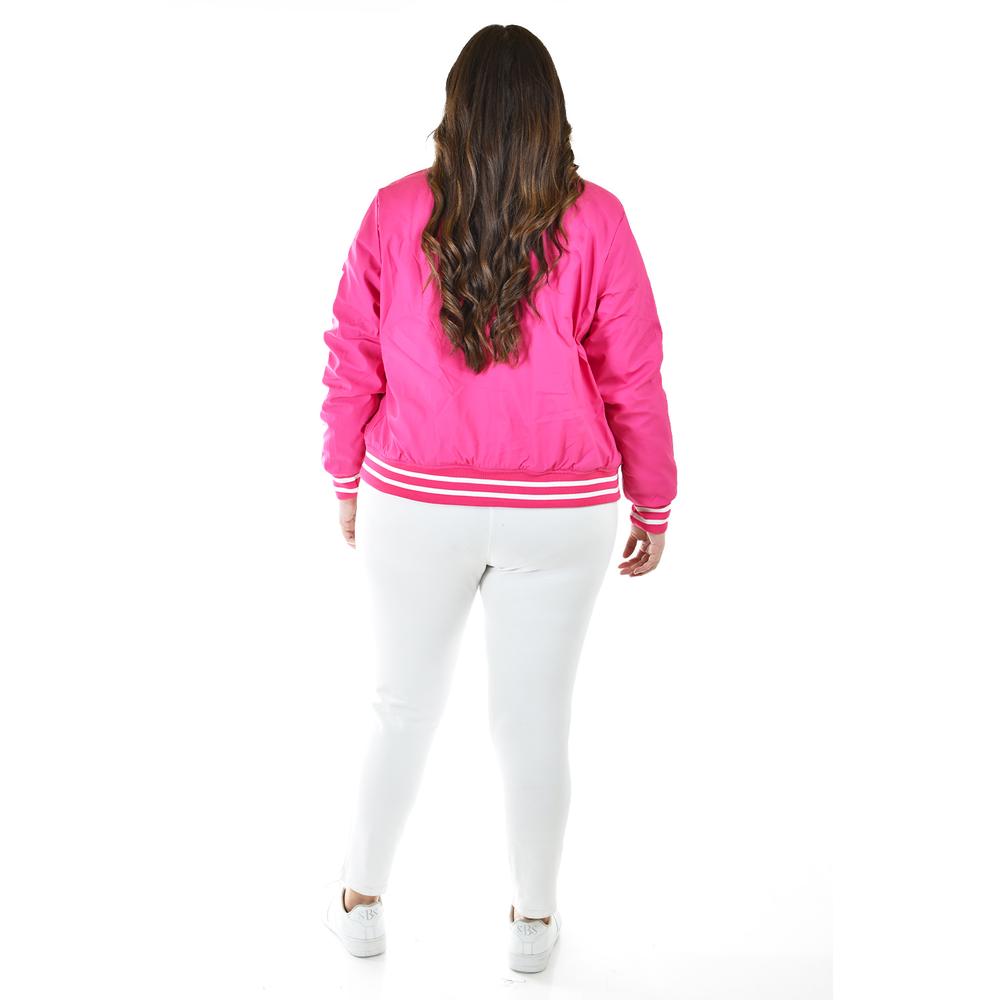 Foto 5 pulgar | Chamarra Universitaria Roman Fashion /tallas Extras, 7094 (rosa) Rosa