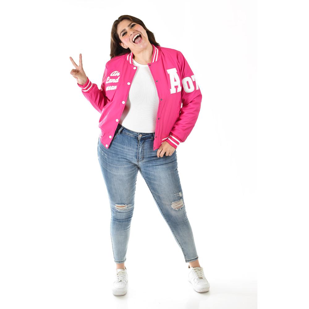 Foto 7 | Chamarra Universitaria Roman Fashion /tallas Extras, 7094 (rosa) Rosa