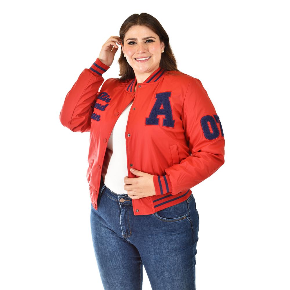Foto 1 | Chamarra Universitaria Roman Fashion /tallas Extras, 7094 (rojo) Rojo