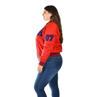 Foto 2 | Chamarra Universitaria Roman Fashion /tallas Extras, 7094 (rojo) Rojo