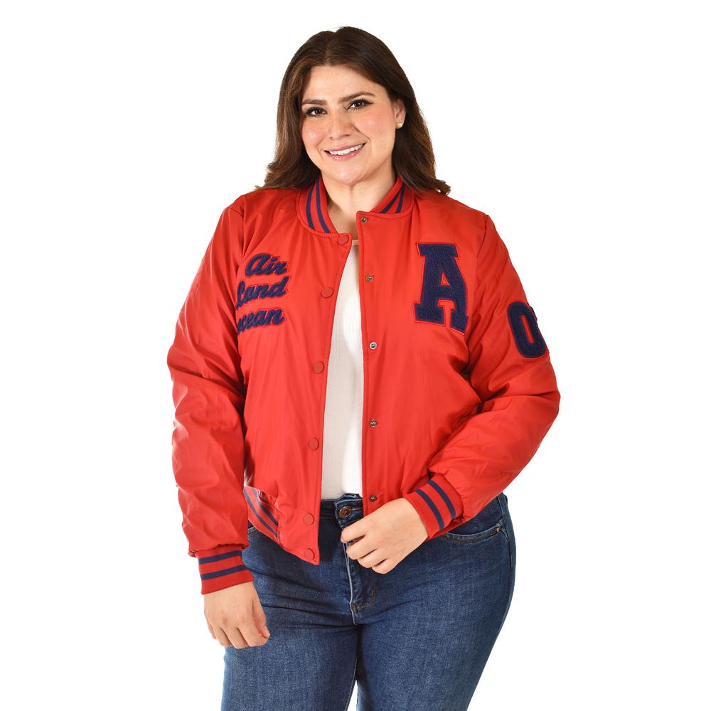 Foto 5 | Chamarra Universitaria Roman Fashion /tallas Extras, 7094 (rojo) Rojo