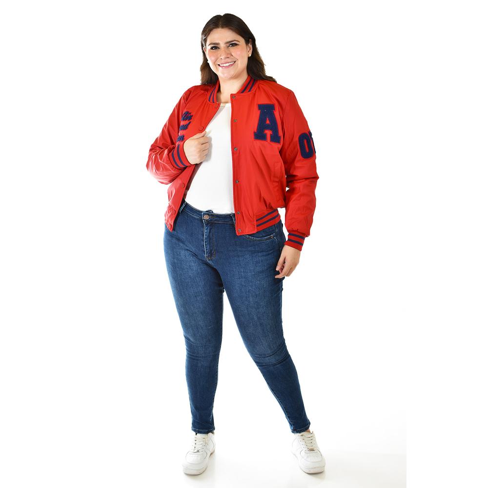 Foto 6 | Chamarra Universitaria Roman Fashion /tallas Extras, 7094 (rojo) Rojo