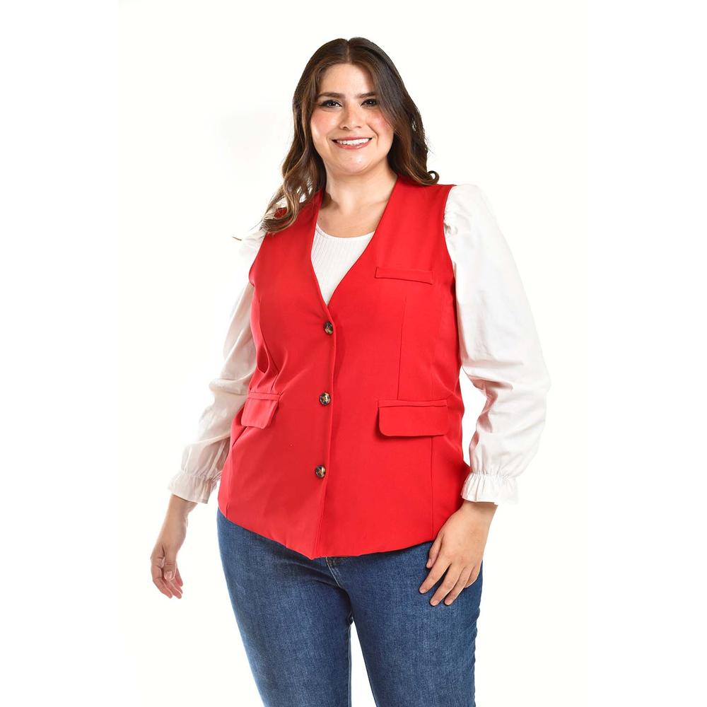 Foto 1 | Chaleco De Vestir Roman Fashion /tallas Extras, 2430 (rojo) Rojo