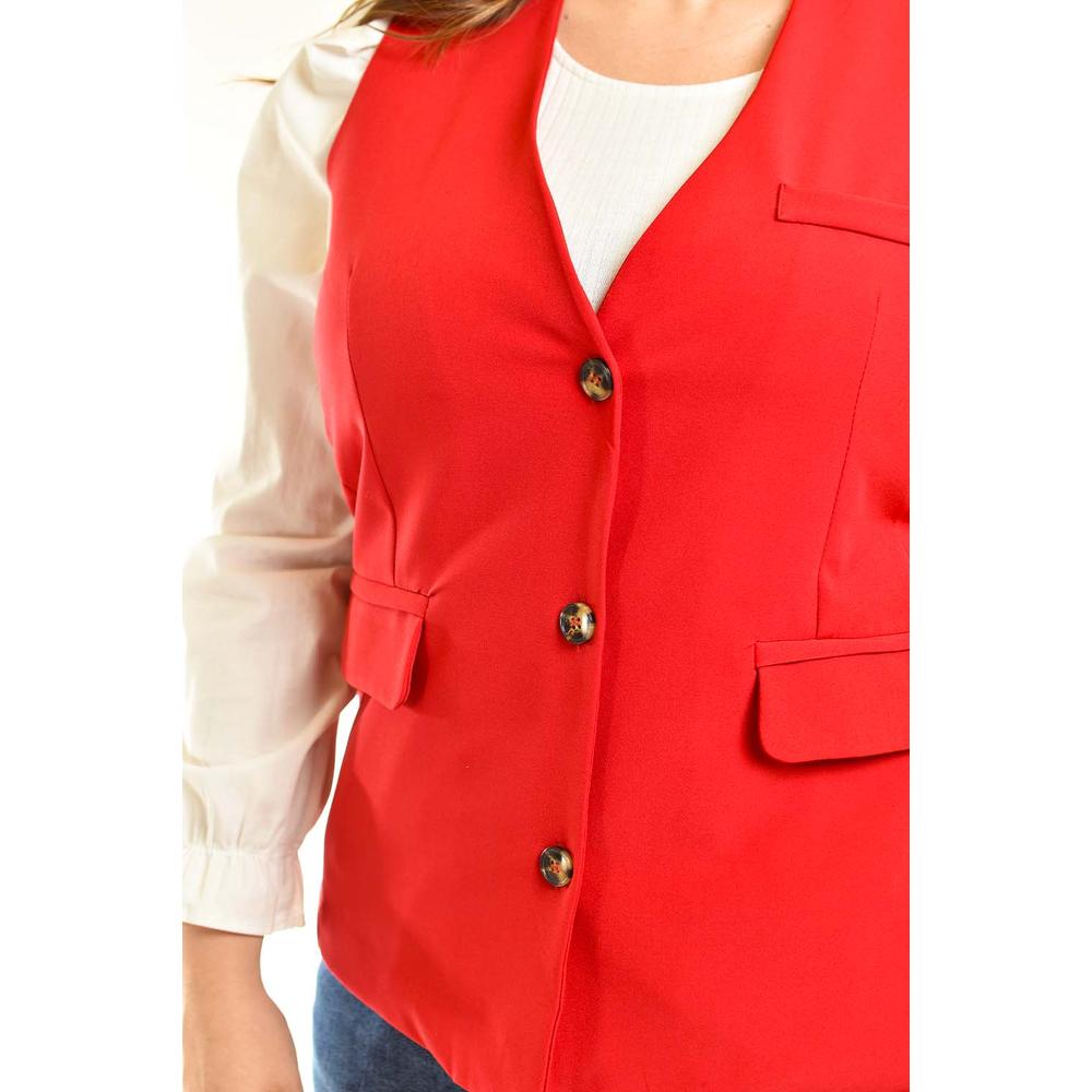 Foto 4 | Chaleco De Vestir Roman Fashion /tallas Extras, 2430 (rojo) Rojo