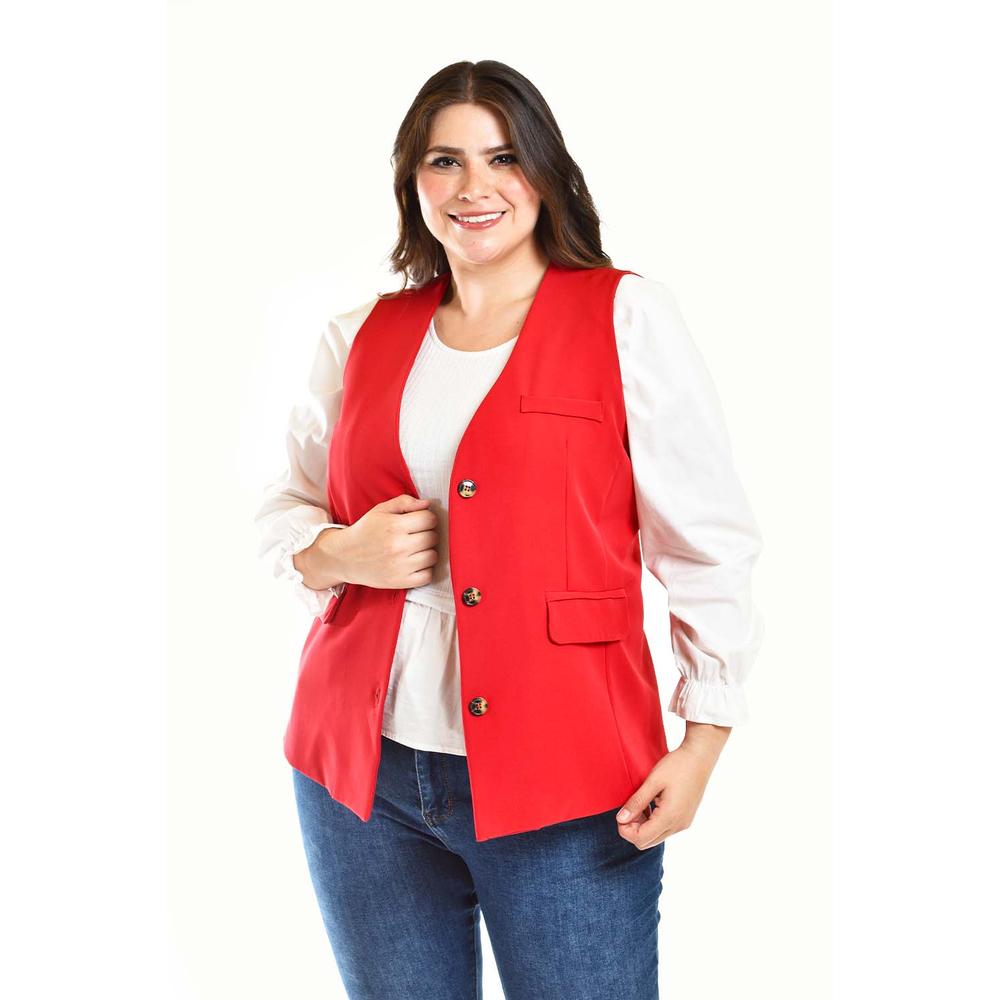 Foto 6 pulgar | Chaleco De Vestir Roman Fashion /tallas Extras, 2430 (rojo) Rojo