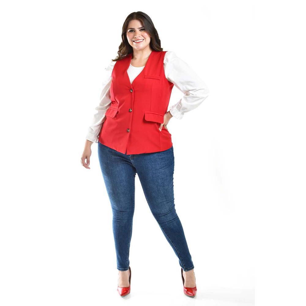 Foto 7 pulgar | Chaleco De Vestir Roman Fashion /tallas Extras, 2430 (rojo) Rojo