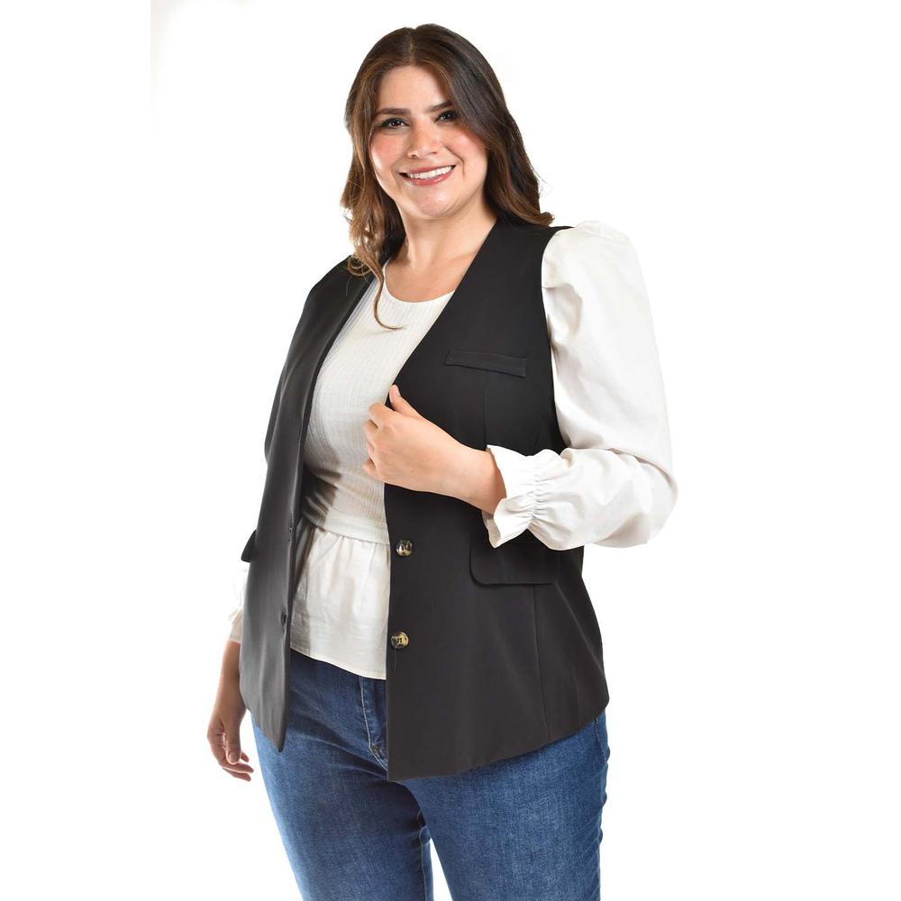 Foto 1 | Chaleco De Vestir Roman Fashion /tallas Extras, 2430 (negro) Negro