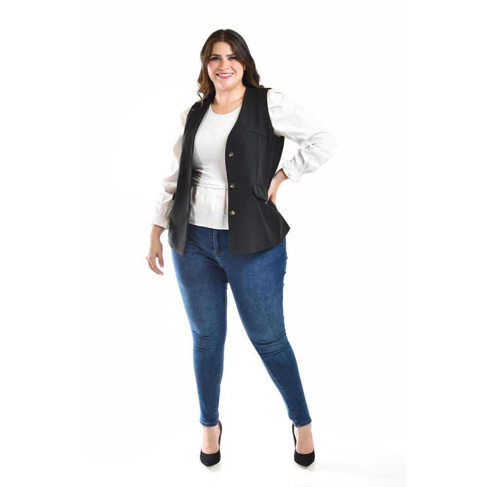 Foto 5 | Chaleco De Vestir Roman Fashion /tallas Extras, 2430 (negro) Negro