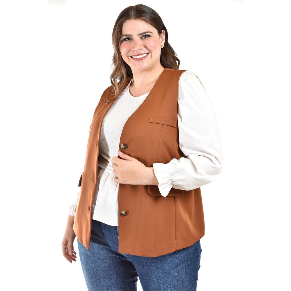 Foto 5 pulgar | Chaleco De Vestir Roman Fashion /tallas Extras, 2430 (cafe) Cafe