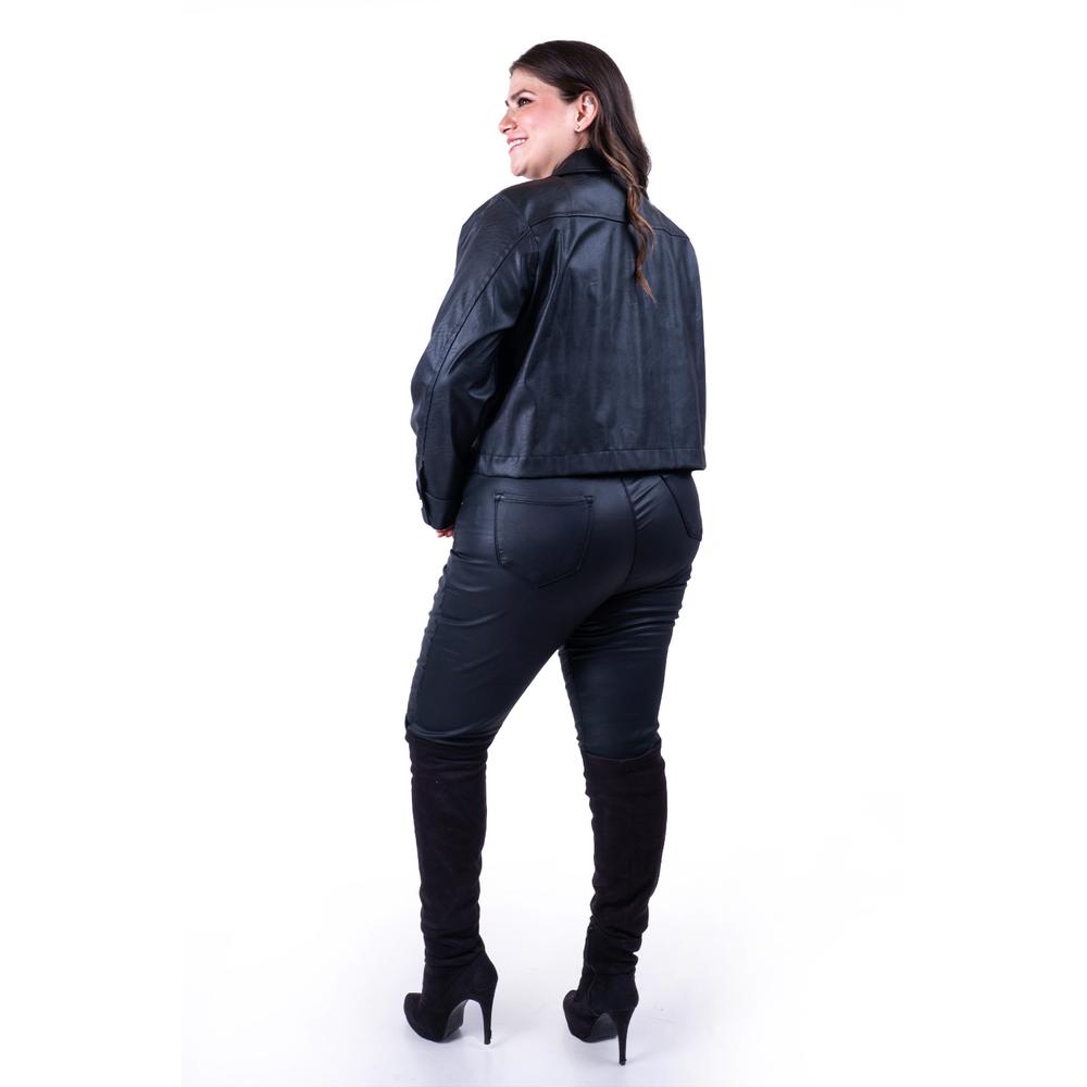 Foto 4 pulgar | Chamarra De Piel Sintetica Roman Fashion / Tallas Extras, 115 (negro) Negro