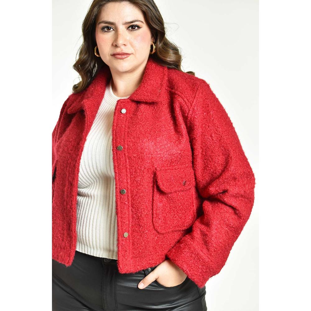 Foto 5 pulgar | Chaqueta Teddy Roman Fashion /tallas Extras, 121 (rojo) Rojo