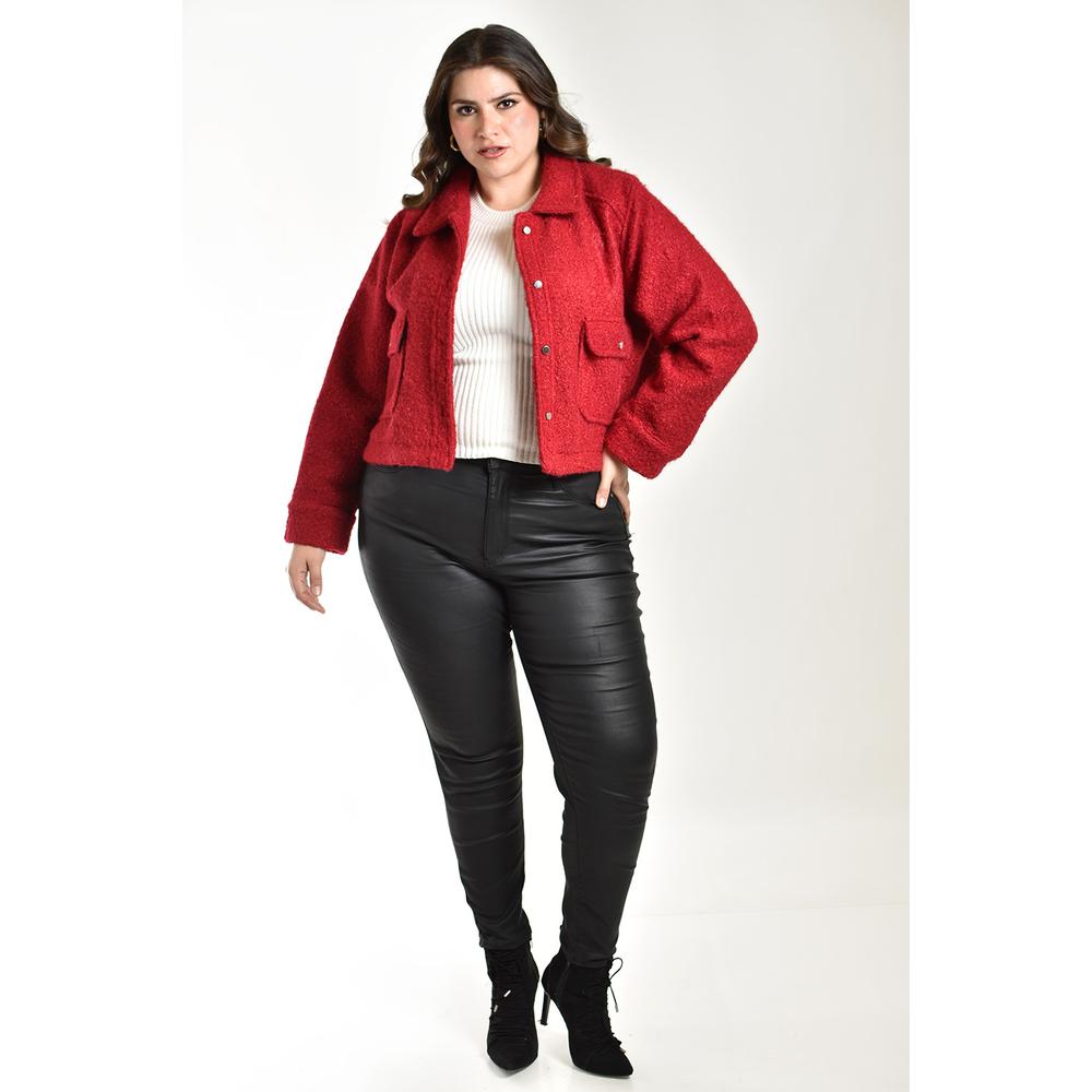 Foto 6 pulgar | Chaqueta Teddy Roman Fashion /tallas Extras, 121 (rojo) Rojo